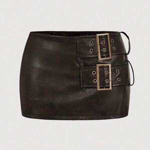 Women’s Double Buckle Bodycon Skirt